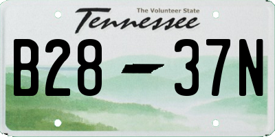 TN license plate B2837N