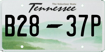 TN license plate B2837P
