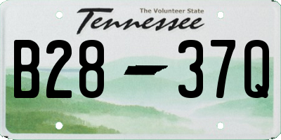 TN license plate B2837Q