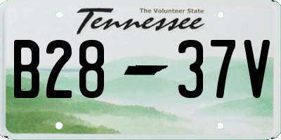 TN license plate B2837V
