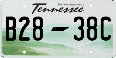 TN license plate B2838C