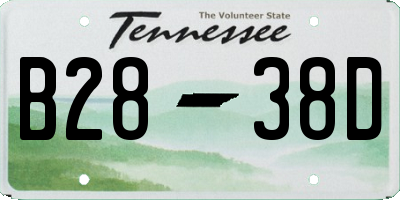 TN license plate B2838D