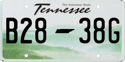 TN license plate B2838G