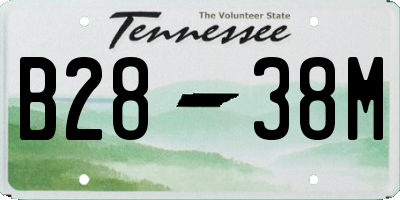 TN license plate B2838M