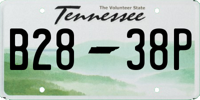 TN license plate B2838P