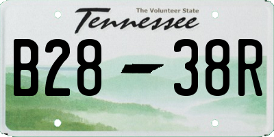 TN license plate B2838R