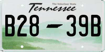 TN license plate B2839B
