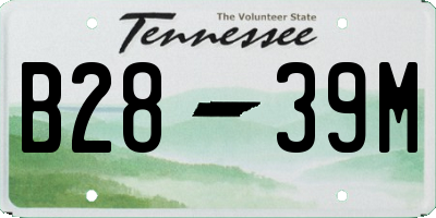 TN license plate B2839M