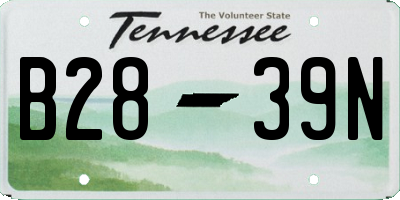 TN license plate B2839N