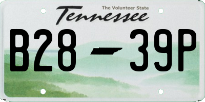 TN license plate B2839P