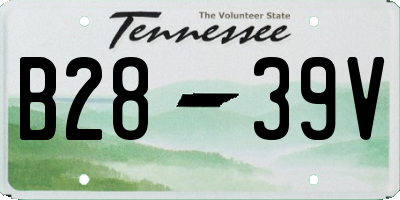 TN license plate B2839V
