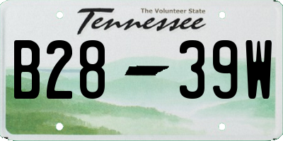 TN license plate B2839W