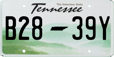TN license plate B2839Y