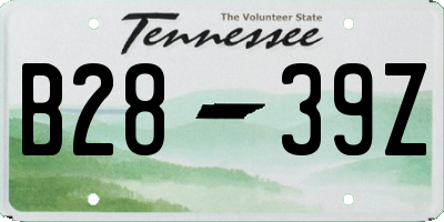 TN license plate B2839Z