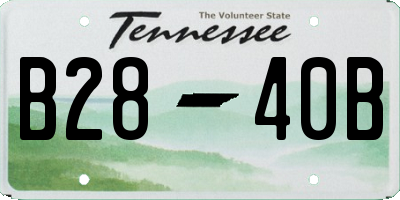 TN license plate B2840B