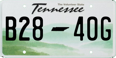 TN license plate B2840G