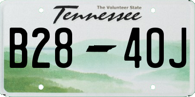 TN license plate B2840J