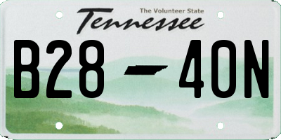 TN license plate B2840N