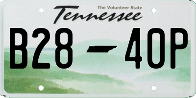 TN license plate B2840P