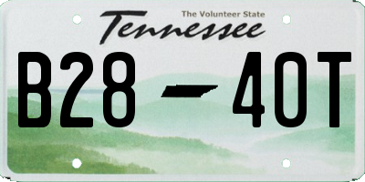 TN license plate B2840T