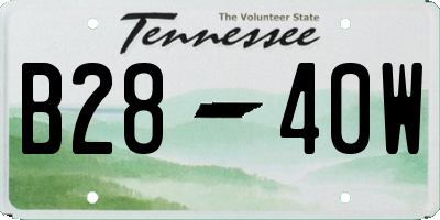 TN license plate B2840W