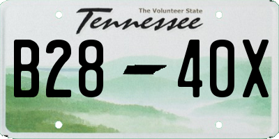 TN license plate B2840X