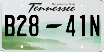 TN license plate B2841N
