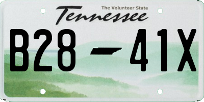 TN license plate B2841X