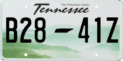TN license plate B2841Z