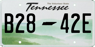 TN license plate B2842E