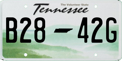 TN license plate B2842G
