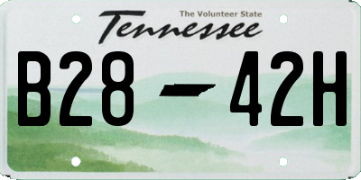 TN license plate B2842H