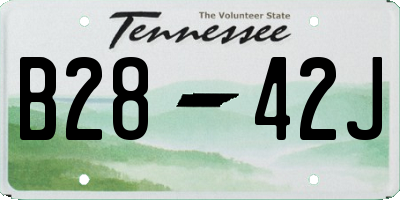 TN license plate B2842J