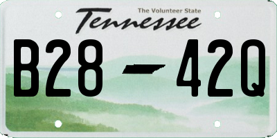 TN license plate B2842Q