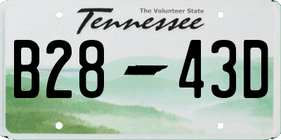 TN license plate B2843D