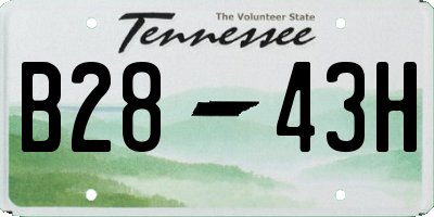 TN license plate B2843H