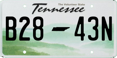 TN license plate B2843N
