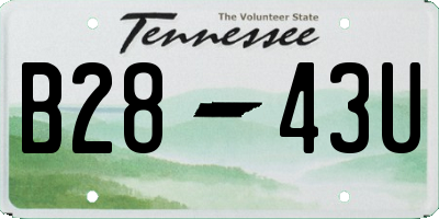 TN license plate B2843U
