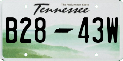 TN license plate B2843W