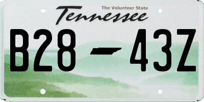 TN license plate B2843Z