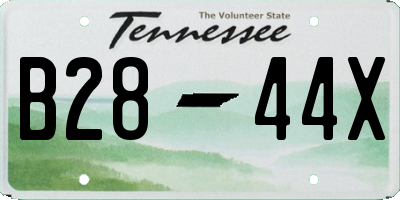 TN license plate B2844X