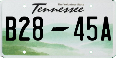 TN license plate B2845A