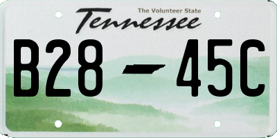 TN license plate B2845C