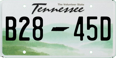 TN license plate B2845D