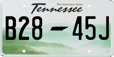 TN license plate B2845J