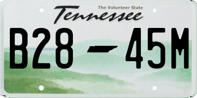 TN license plate B2845M