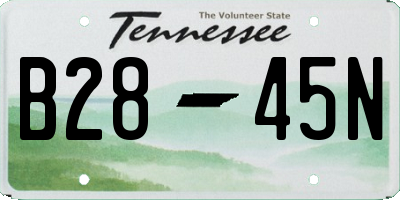 TN license plate B2845N