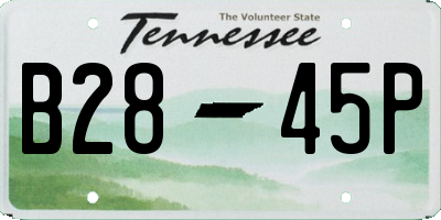 TN license plate B2845P