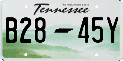 TN license plate B2845Y