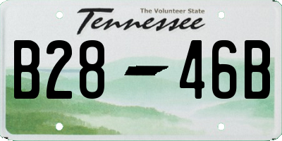 TN license plate B2846B